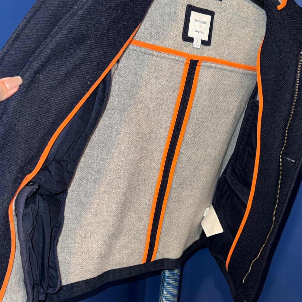 Gap Kids x Jack Spade- Boys Navy Pea Coat Size Medium - Picture 13 of 17